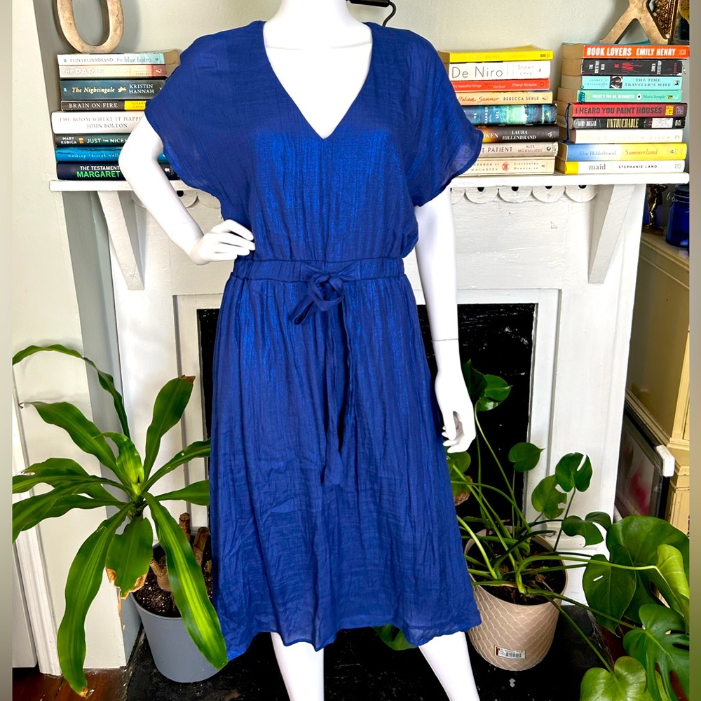 Macy’s Backstage Blue Shimmer Casual Dress